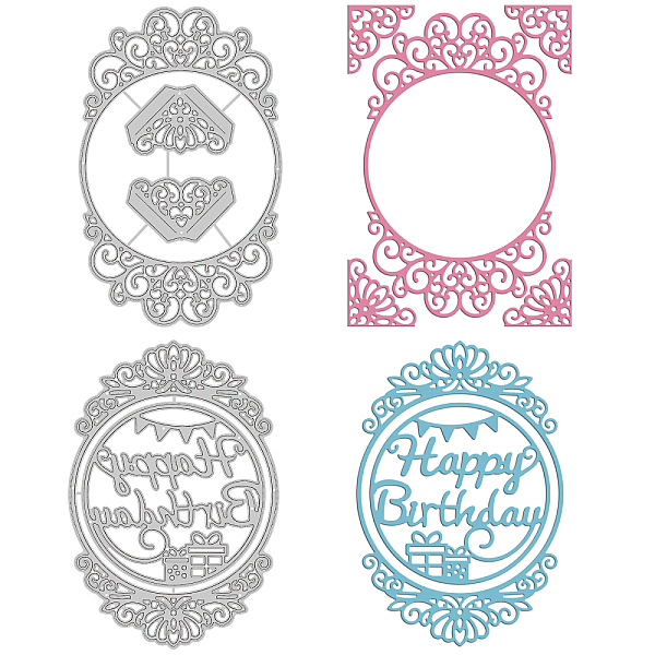 

PandaHall GLOBLELAND 2Pcs 2 Style Carbon Steel Cutting Dies Stencils, for DIY Scrapbooking/Photo Album, Decorative Embossing DIY Paper Card...