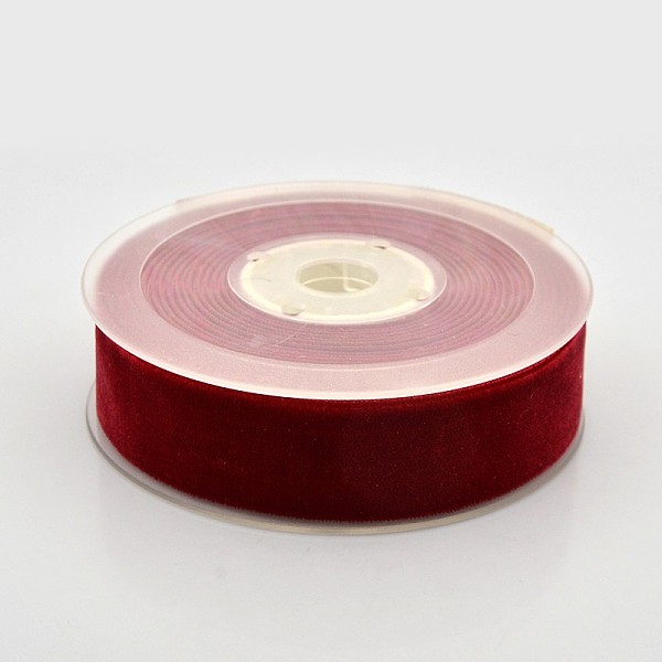 

PandaHall Polyester Velvet Ribbon for Gift Packing and Festival Decoration, Dark Red, 1 inch(26mm), about 25yards/roll(22.86m/roll) Velvet...