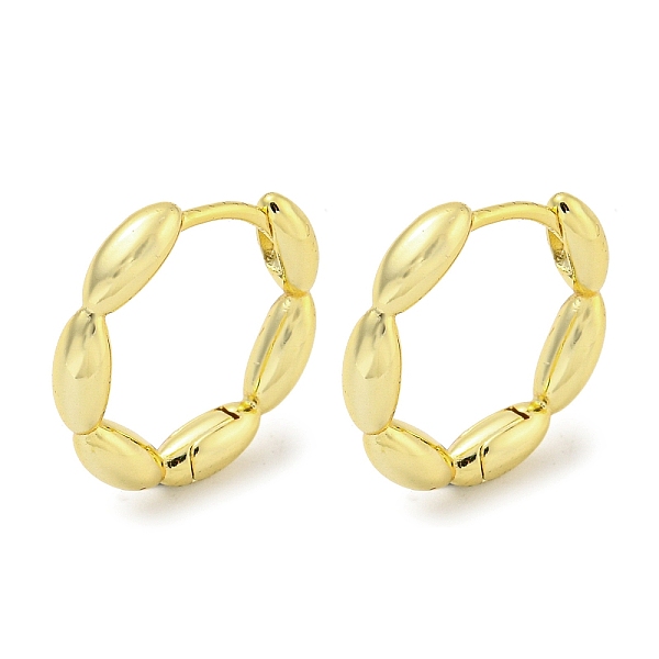 

PandaHall Brass Hoop Earrings, Real 18K Gold Plated, 16.5x3mm Brass Oval