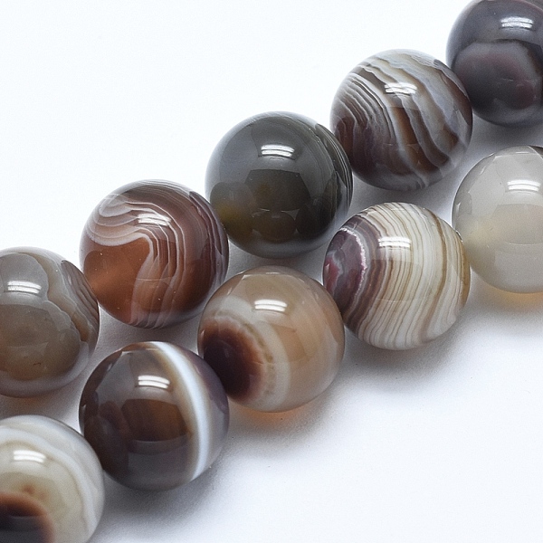 

PandaHall Natural Botswana Agate Beads Strands, Round, 4~5mm, Hole: 0.5mm, about 95pcs/strand, 15.7 inch(40cm) Botswana Agate Round