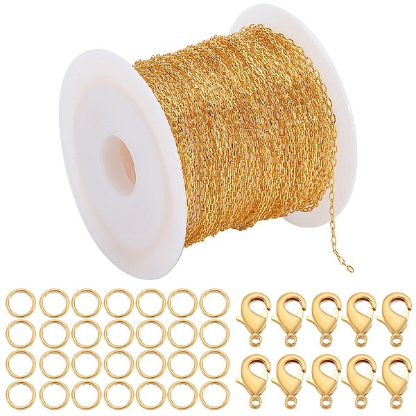 DIY Brass Cable Chains Bracelet Necklace Making Kit