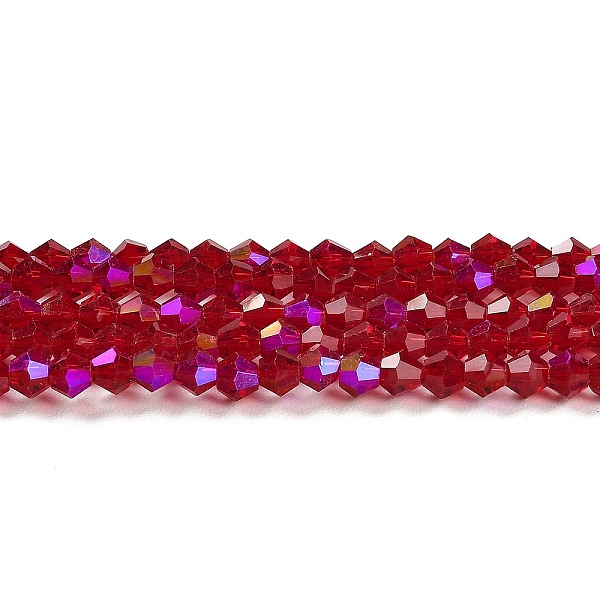 Transparentes perles de verre de galvanoplastie brins