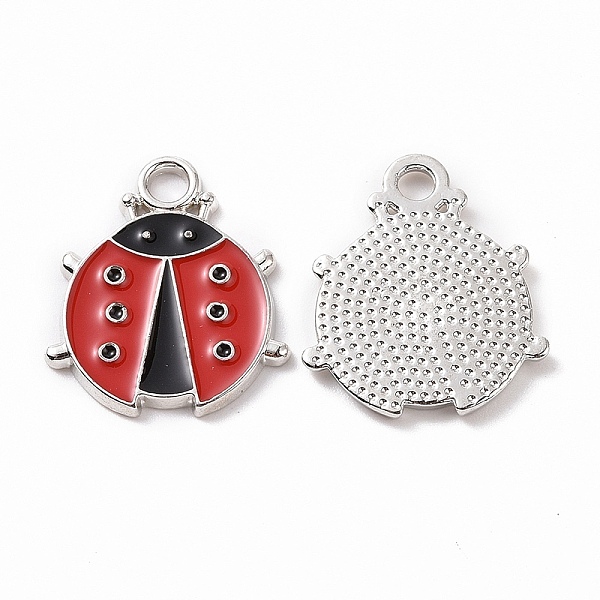 

PandaHall Alloy Enamel Pendants, Ladybug Charm, Platinum, 19x16x1.5mm, Hole: 2.5mm Alloy+Enamel Ladybug Red