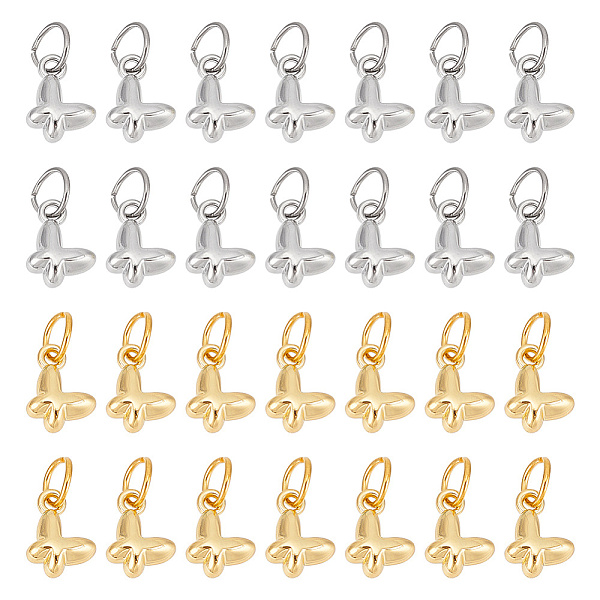 

PandaHall ARRICRAFT 28Pcs 2 Colors Alloy Charms, with 304 Stainless Steel Jump Rings, Butterfly, Platinum & Golden, 7.5x9x5mm, Jump Ring...