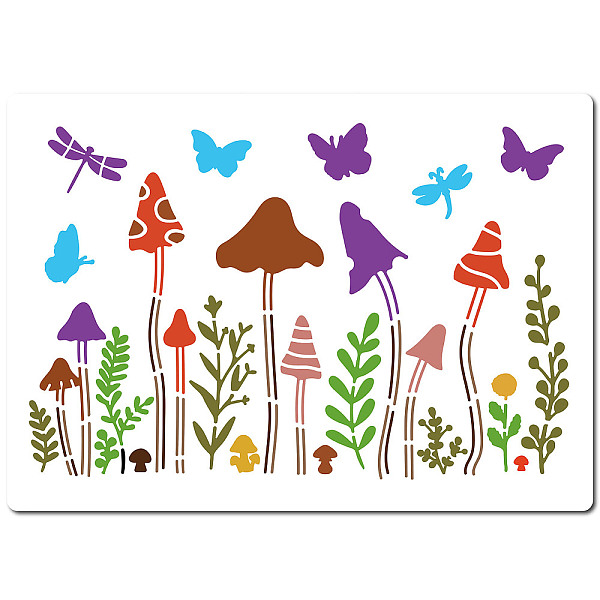 

PandaHall PET Plastic Hollow Out Drawing Painting Stencils Templates, Rectangle, Butterfly, 297x210mm Plastic Butterfly