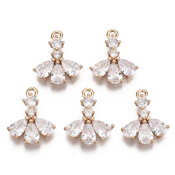 

PandaHall Brass Micro Pave Cubic Zirconia Pendants, Long-Lasting Plated, Light Gold, Teardrop, Clear, 16x13x3.5mm, Hole: 1.5mm Brass+Cubic...