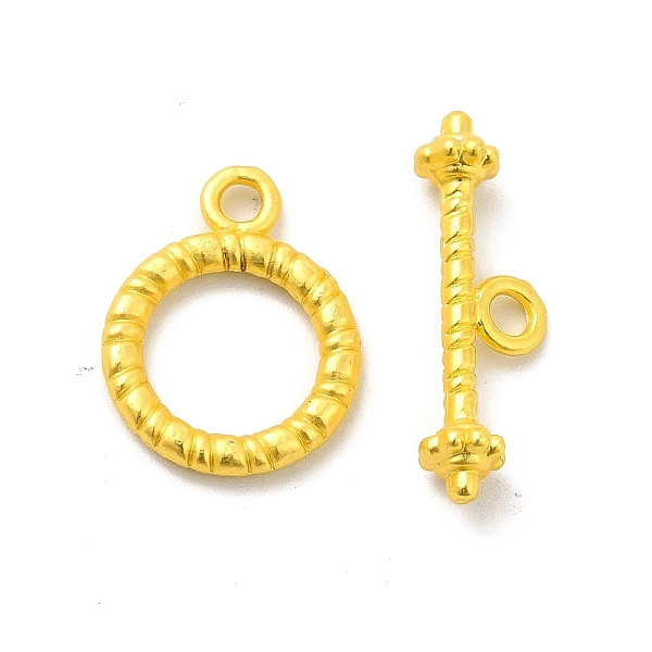 

PandaHall Rack Plating Alloy Toggle Clasps, Round Ring, Matte Gold Color, T Bar: 20.5x7.5x4.5mm, Hole: 2mm, Ring: 16.5x13x2mm, Hole: 1.8mm...