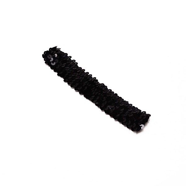

PandaHall Yarn & Rubber Elastic Headbands, with Plastic Paillette/Sequins, Hair Accessories, Black, 170~180x29mm Yarn Black