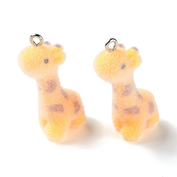 Flocking Resin Pendants