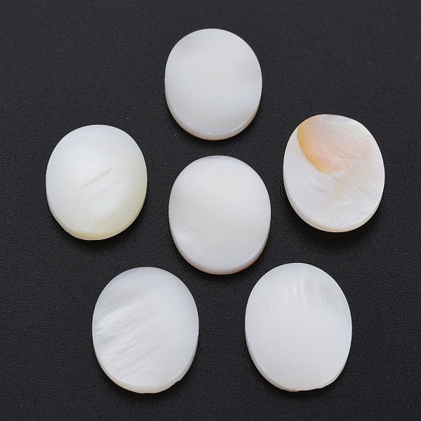 

PandaHall Natural Freshwater Shell Cabochons, Oval, White, 17.5x13x3mm Freshwater Shell Oval White