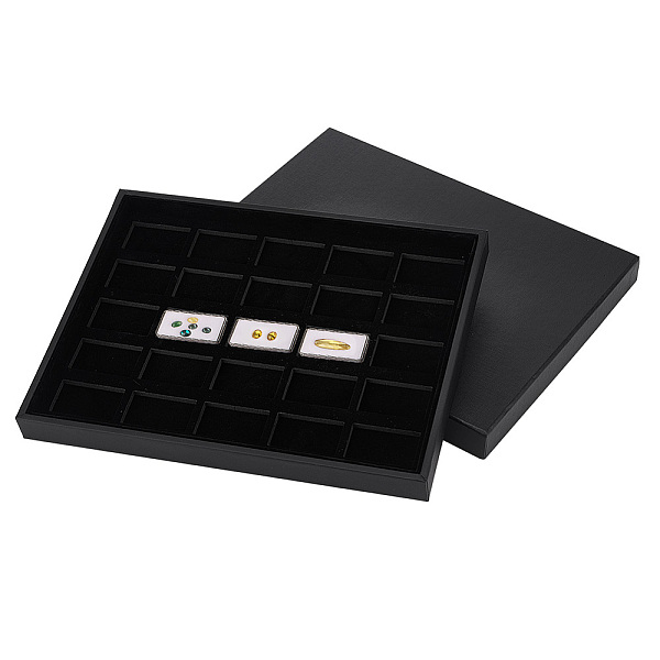 

PandaHall 25 Grids Plastic Jewelry Trays, with Lint, for Loose Diamond, Rough Stone Storage, Black, 30x23x2.5cm, Inner Diameter: 5x3cm...