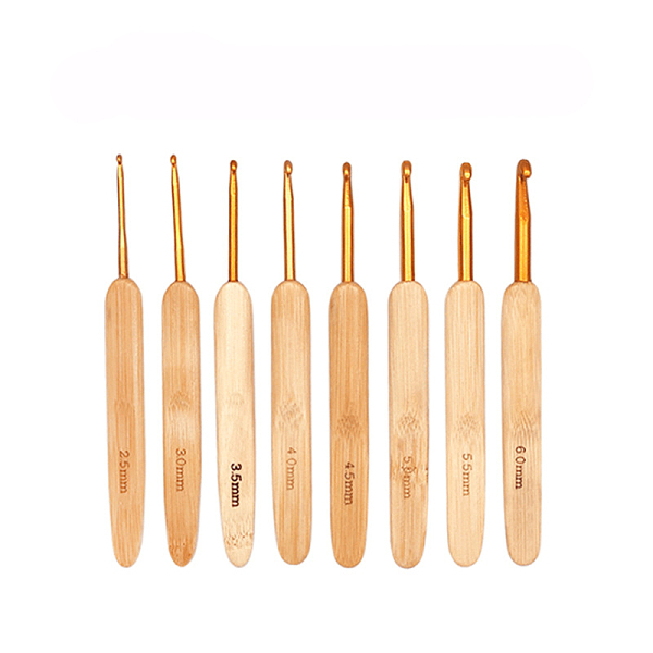 Набор крючков для вязания крючком с бамбуковой ручкой