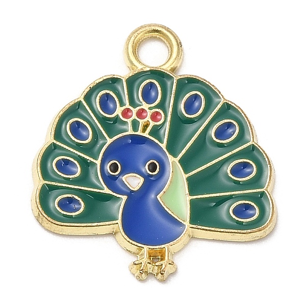

PandaHall Alloy Pendants, Peacock, Dark Green, 18.5x17x1mm, Hole: 2mm Alloy Peacock