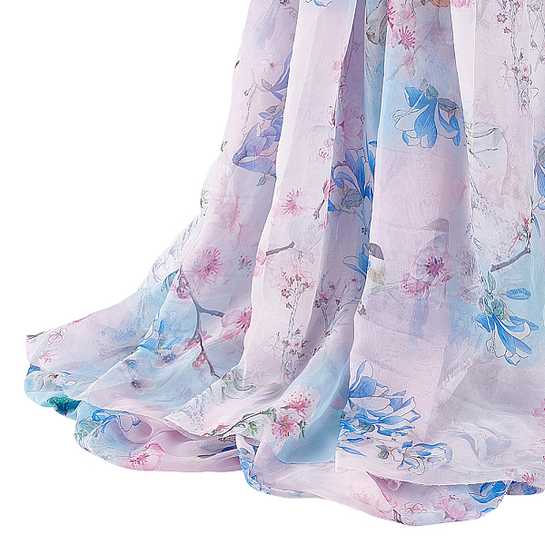 

PandaHall Flower Pattern Polyester Fabric, for Garment Craft Accessories, Pink, 150x0.01cm, 2m/sheet Polyester Pink