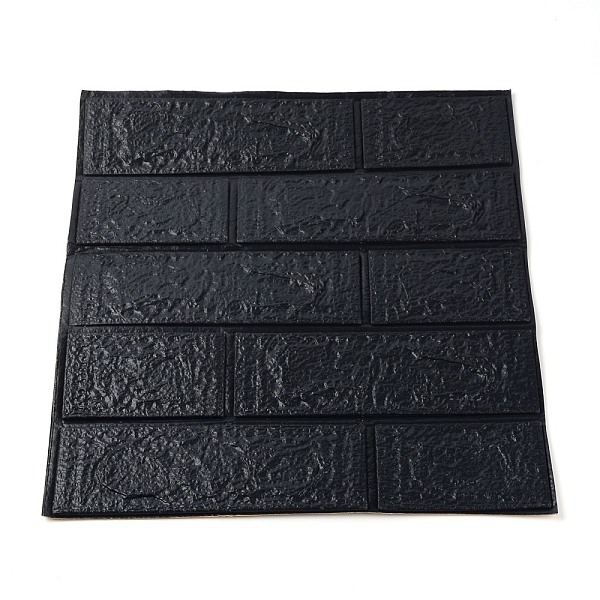 

PandaHall Paper 3D Anticollision Wall Stickers Brick Pattern Stickers, for Living Room TV Wall Decoration, Square, Black...