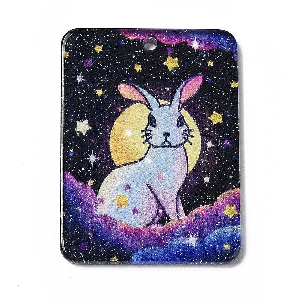 

PandaHall Acrylic Pendants, Rabbit, 39.5x29x2~2.5mm, Hole: 2mm Acrylic Rabbit