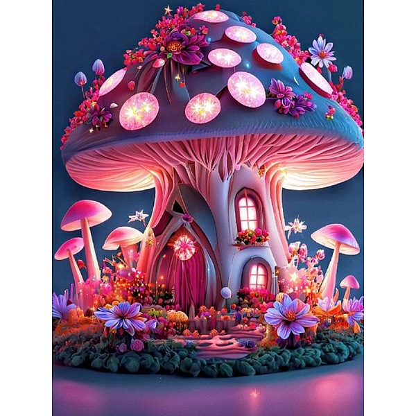 

PandaHall AB Color DIY Diamond Painting Kit, Including Resin Rhinestones Bag, Diamond Sticky Pen, Tray Plate and Glue Clay, Mushroom..., Multicolor