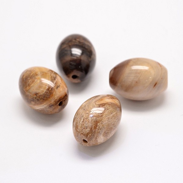 

PandaHall Natural Petrified Wood Beads, Oval, 24x18mm, Hole: 2mm Petrified Wood Oval