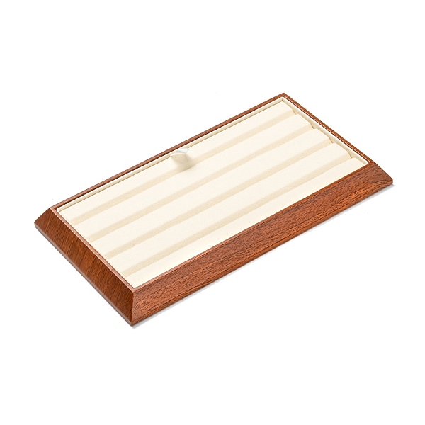 

PandaHall Rectangle Wood Pesentation Jewelry Diamond Display Tray, Covered with Microfiber, Coin Stone Organizer, Antique White...