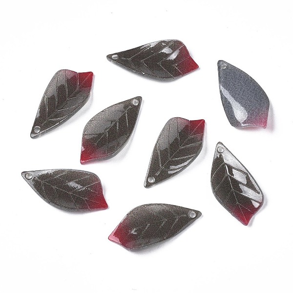 

PandaHall Plastic Pendants, Leaf, Gray, 22~23.5x11~12x2.5~3mm, Hole: 1~1.5mm Plastic Leaf Gray