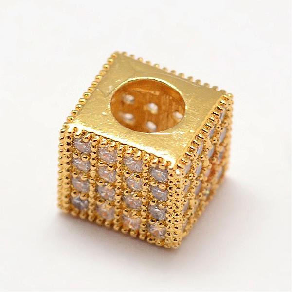 Micro En Laiton Cube Ouvrent Perles Cubes De Zircone