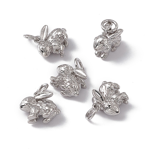 

PandaHall Rack Plating Brass Charms, with Jump Ring, Long-Lasting Plated, Cadmium Free & Nickel Free & Lead Free, Rabbit Charm, Platinum...