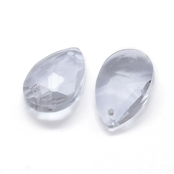 

PandaHall Faceted Glass Pendants, Teardrop, Clear, 22x13x8.5mm, Hole: 1mm Glass Teardrop Clear