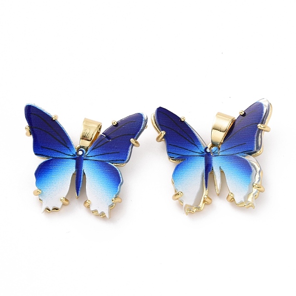 

PandaHall Opaque Resin Pendants, Butterfly Charm, with Real 18K Gold Plated Brass Findings, Cadmium Free & Lead Free, Mixed Color..., Multicolor