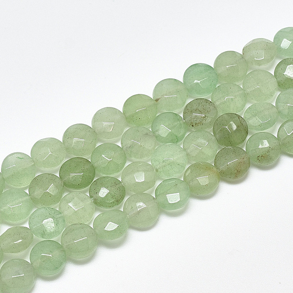 

PandaHall Natural Green Aventurine Beads Strands, Faceted, Flat Round, 8~8.5x4.5~5mm, Hole: 1mm, about 25pcs/strand, 7.8 inch Green...