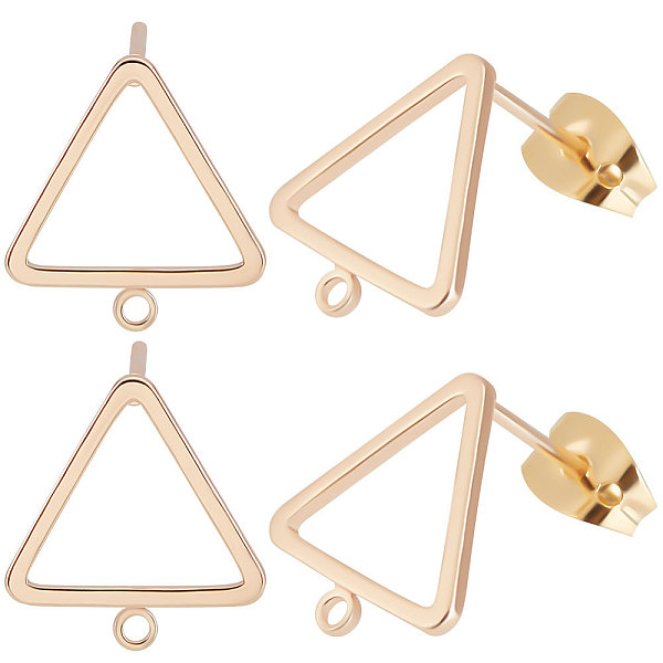 

PandaHall Beebeecraft 1 Box 20Pcs Triangle Stud Earring Findings 18K Gold Plated Triangle Earring Post with Loop and 20Pcs Butterfly Earring...