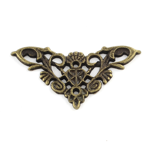 

PandaHall Triangle Alloy Box/Bag Corner Protectors, Antique Bronze, 26x49x1.5mm, Hole: 1.5mm Alloy