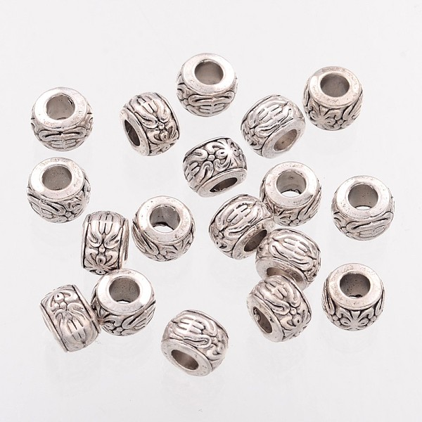 

PandaHall Rondelle Tibetan Style Spacer Beads, Lead Free & Nickel Free & Cadmium Free, Antique Silver, about 8mm in diameter, 5.5mm thick...