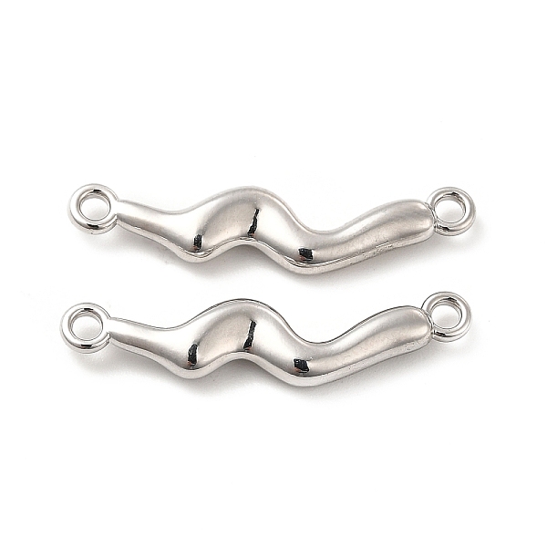 

PandaHall Rack Plating Alloy Connector Charms, Cadmium Free & Lead Free, Wave Links, Platinum, 6x27x2.5mm, Hole: 1.6mm Alloy Others