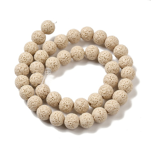 

PandaHall Natural Lava Rock Bead Strands, Dyed, Round, PapayaWhip, 8mm, Hole: about 2mm, about 52pcs/strand, 15.5 inch Lava Rock Round..., Orange