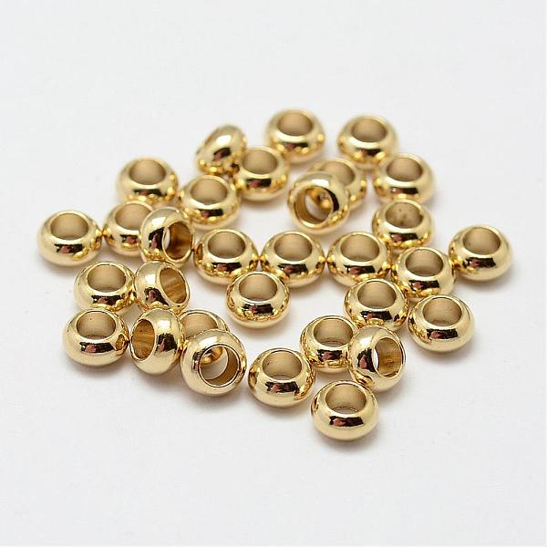 

PandaHall Brass Beads, Rondelle, Nickel Free, Raw(Unplated), 4x4mm, Hole: 1.5mm Brass Rondelle