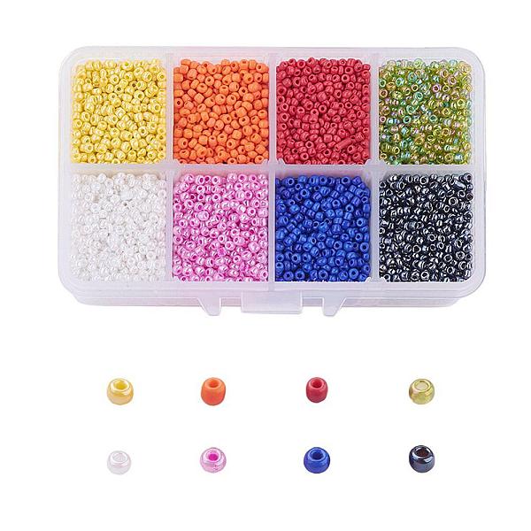

PandaHall 12/0 Glass Seed Beads, Ceylon Round Loose Spacer Beads, 2mm, Mixed Color, 2mm, Hole: 1mm, about 12500pcs/box Glass Multicolor