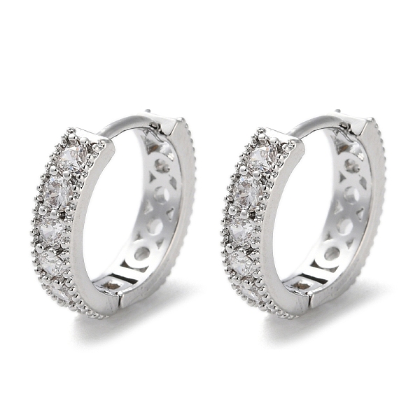Boucles d'oreilles créoles en laiton zircon cubique micro pavé
