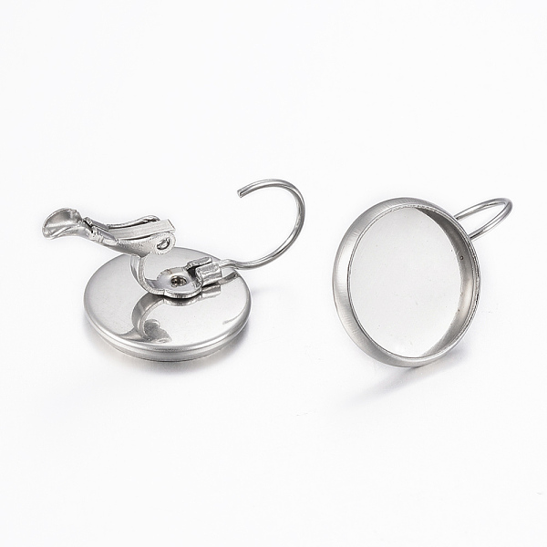 

PandaHall 304 Stainless Steel Leverback Earring Findings, Flat Round, Stainless Steel Color, 22x16mm, Pin: 0.8mm, Tray: 14mm 304 Stainless...