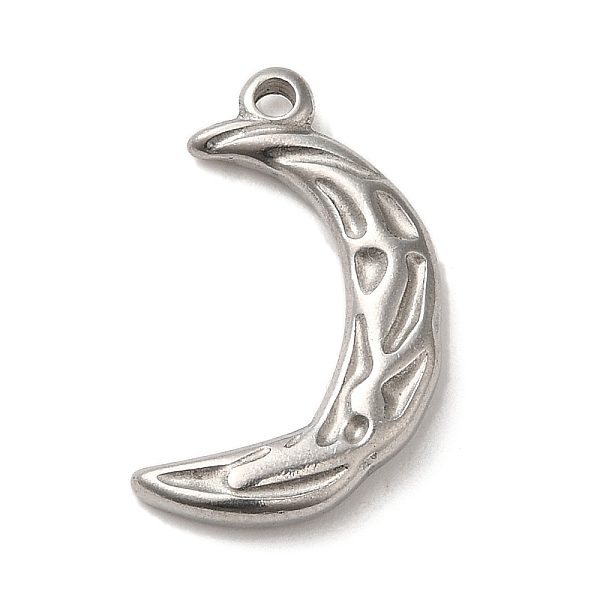 

PandaHall 304 Stainless Steel Pendants, Moon Charms, Stainless Steel Color, 20x12x3mm, Hole: 1.6mm 304 Stainless Steel Moon