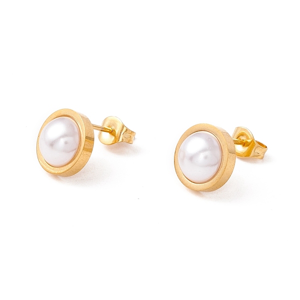 

PandaHall 6 Pair Shell Pearl Half Round Stud Earrings, 304 Stainless Steel Post Earrings for Women, White, Golden, 10mm, Pin: 1mm Shell...