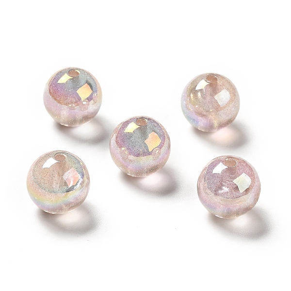 

PandaHall UV Plating Transparent Rainbow Iridescent Acrylic Beads, Glitter Beads, Round, Pink, 15.5~16x15.5mm, Hole: 2.6~2.7mm Acrylic Round...