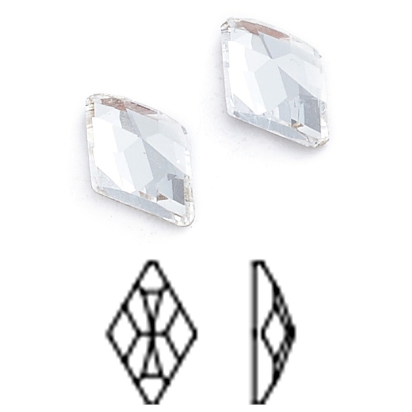

PandaHall Glass Rhinestone Cabochons, Flat Back & Back Plated, Faceted, Rhombus, Crystal, 6x3.5x2mm Glass Rhinestone Rhombus Clear