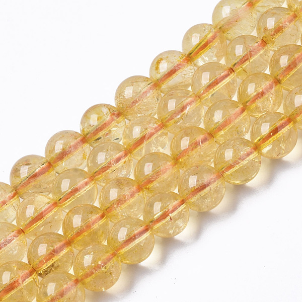 

PandaHall Natural Citrine Beads Strands, Round, Dyed & Heated, 6mm, Hole: 0.9mm, about 62pcs/strand, 15.35 inch(39cm) Citrine Round