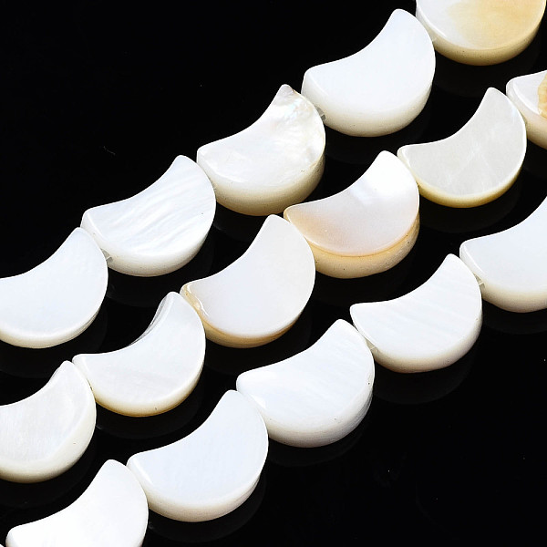 

PandaHall Natural Freshwater Shell Beads Strands, Moon, 8x5~6x2~3mm, Hole: 0.9mm, about 44pcs/strand, 13.78 inch(35cm) Freshwater Shell Moon