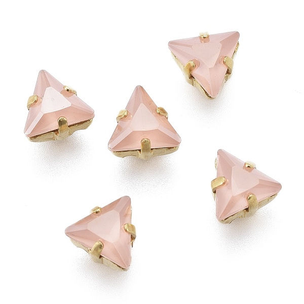 

PandaHall Sew on Rhinestone, Glass Rhinestone, with Golden Tone Brass Prong Settings, Garments Accessories, Triangle, Mixed Color..., Multicolor