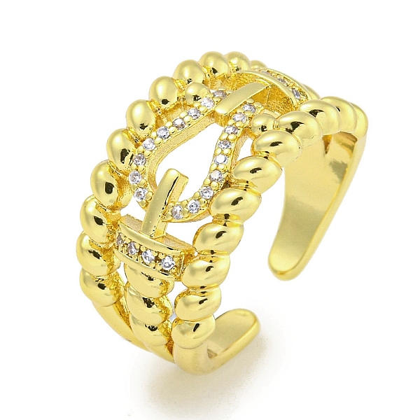 

PandaHall Rack Plating Brass Micro Pave Cubic Zirconia Belt Buckle Open Cuff Rings for Women, Long-Lasting Plated, Cadmium Free & Lead Free..., Clear