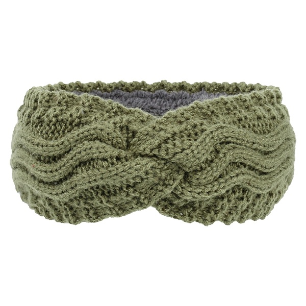 

PandaHall Polyacrylonitrile Fiber Yarn Warmer Headbands with Velvet, Soft Stretch Thick Cable Knit Head Wrap for Women, Dark Olive Green...