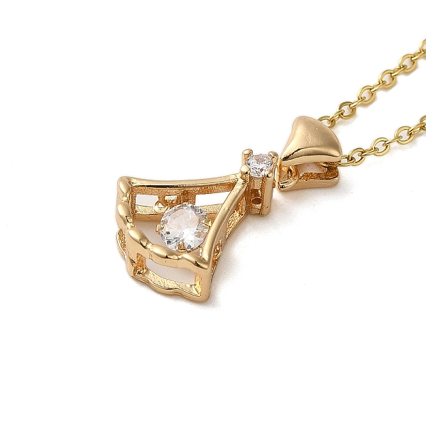 

PandaHall Brass Micro Pave Cubic Zirconia Ginkgo Leaf Pendant Necklaces, 201 Stainless Steel Cable Chain Necklaces for Women, Light Gold...