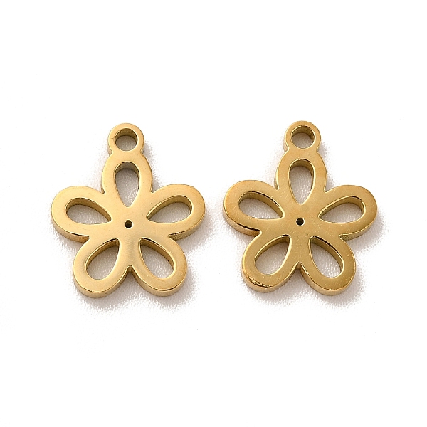 

PandaHall Ion Plating(IP) 304 Stainless Steel Charms, Flower, Golden, 12x10.5x1.4mm, Hole: 1.4mm 304 Stainless Steel Flower