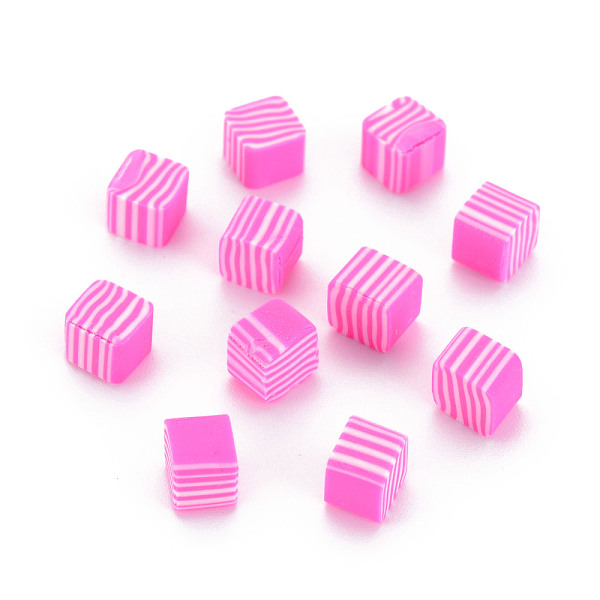 

PandaHall Handmade Polymer Clay Beads, No Hole, Cube, Hot Pink, 5~5.5x5~5.5x4~5mm, about 5500pcs/1000g Polymer Clay Cube Purple